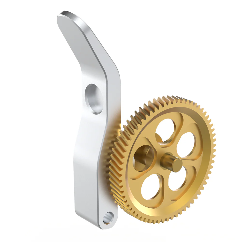 BIQU Panda Claw Extruder Gear Set for Bambu X1/P1 Series - Golden Nano-Coated Hardened Steel Gear with Aluminum CNC Support-A1 Series