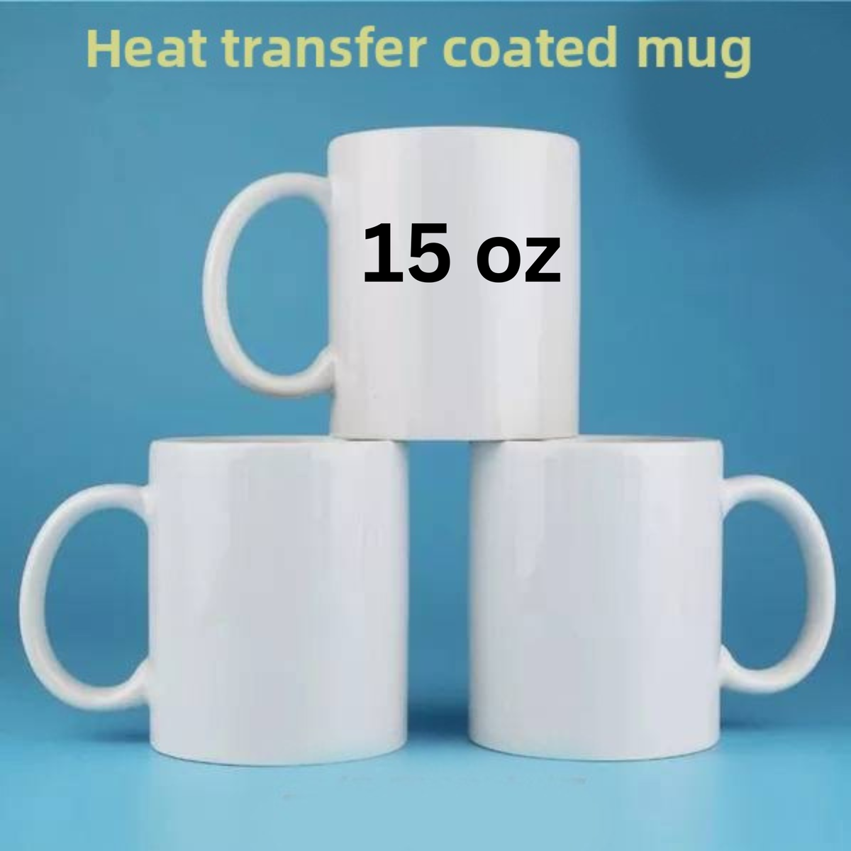 ☕ 15oz Sublimation / UV Print Ceramic Coffee Mug – Perfect for Custom Designs
