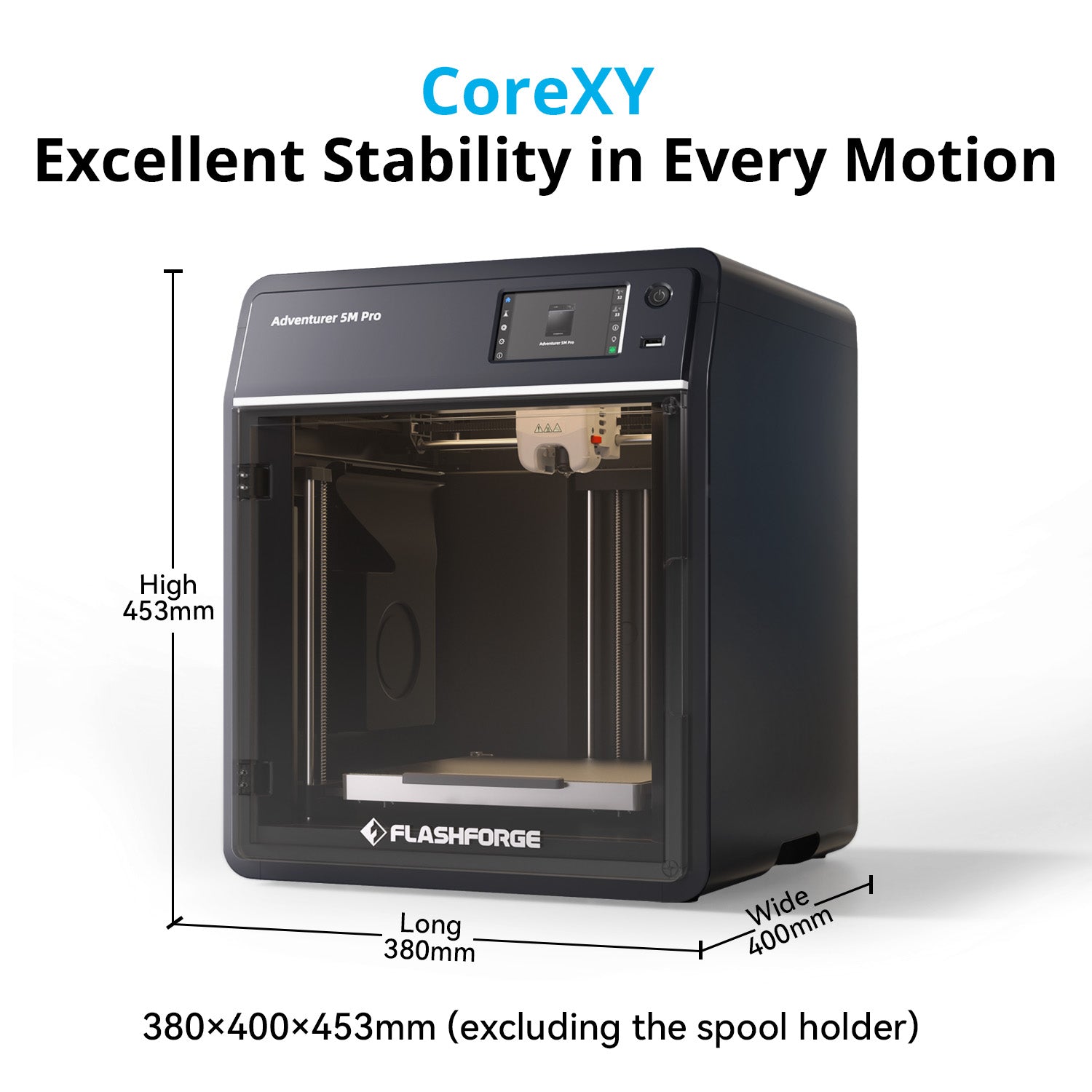 Flashforge Adventurer 5M Pro 3D Printer, Enclosed CoXY Metal Structure, Safe for Home Use