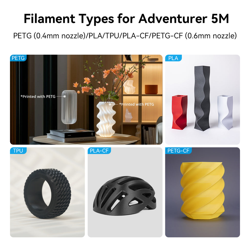 Flashforge Adventurer 5M 3D Printer, 600mm/s High Speed, Beginner-friendly