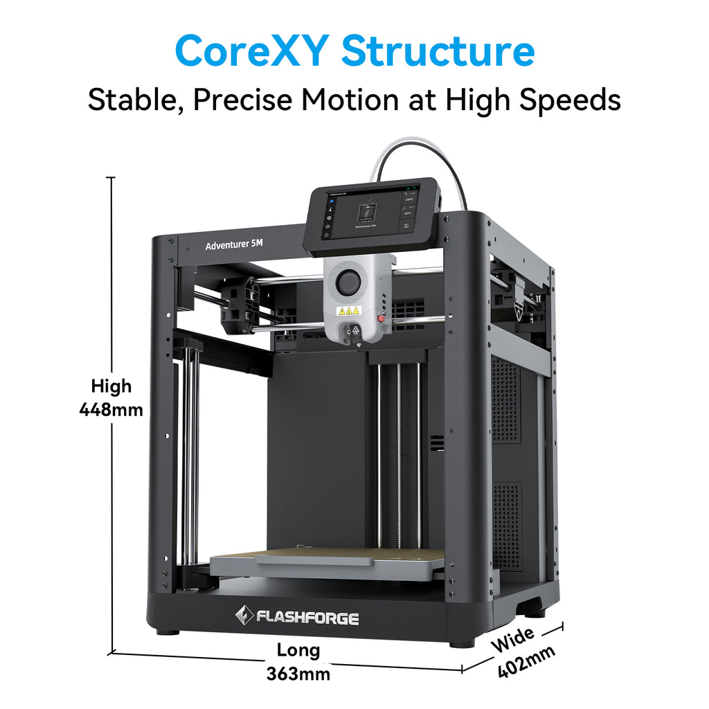 Flashforge Adventurer 5M 3D Printer, 600mm/s High Speed, Beginner-friendly