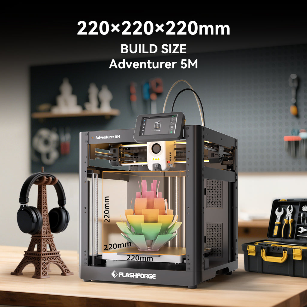 Flashforge Adventurer 5M 3D Printer, 600mm/s High Speed, Beginner-friendly