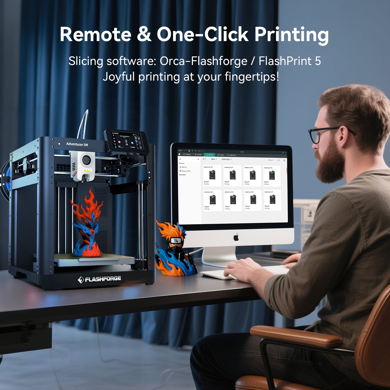 Flashforge Adventurer 5M 3D Printer, 600mm/s High Speed, Beginner-friendly