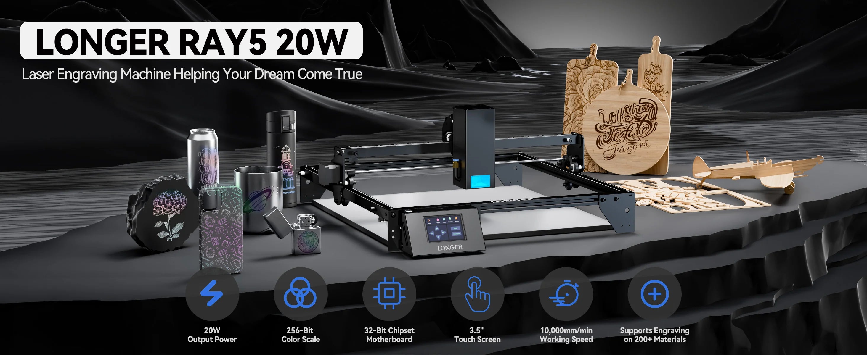 Longer Ray5 20w Diode Laser Engraver Pro Max Set