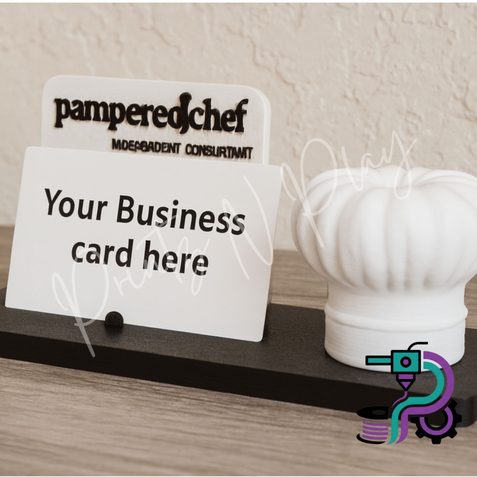 🍴 Pampered Chef Business Card Holder – 3D Print File (Digital Download) 🍴