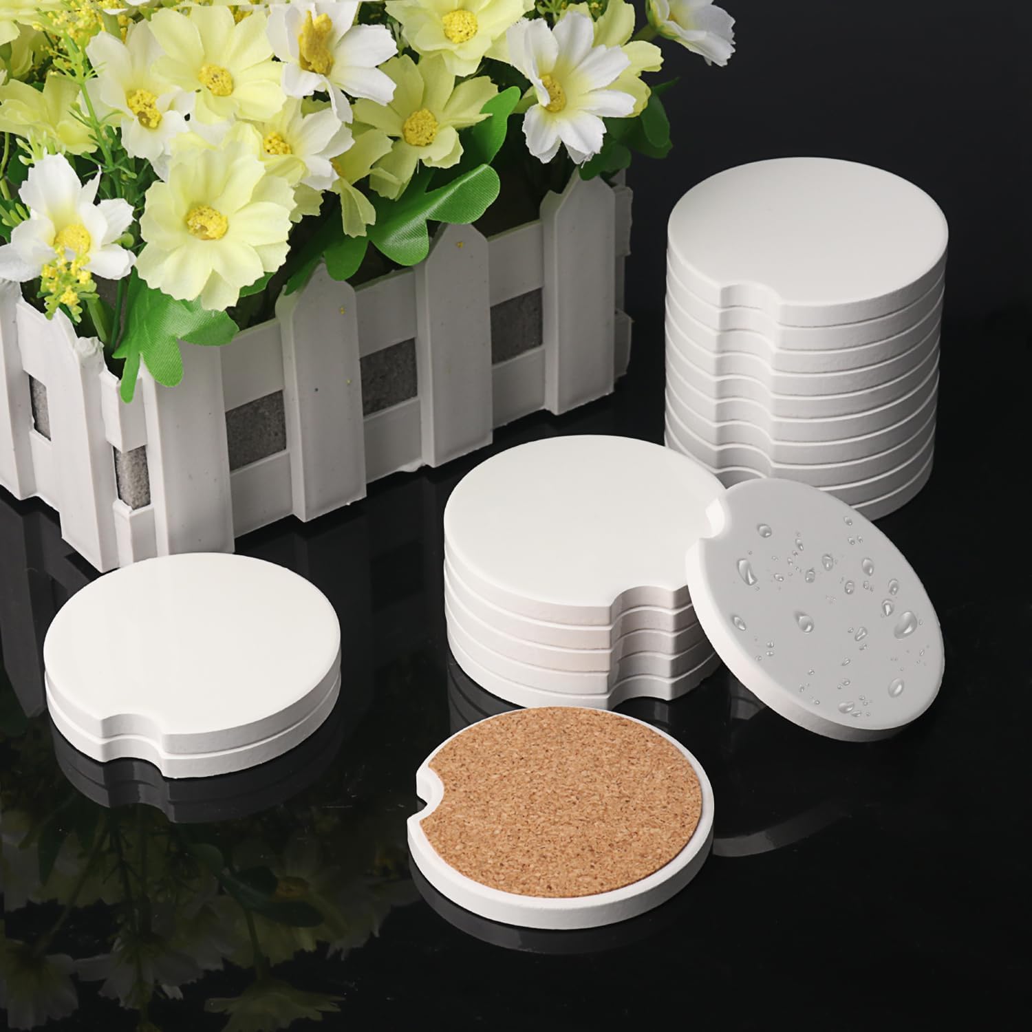 Ceramic Sublimation Car Coasters — Pack of 2 (In‑Store Pickup Only)