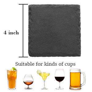 Slate Coaster Blanks — 4" Square (Pack of 6)