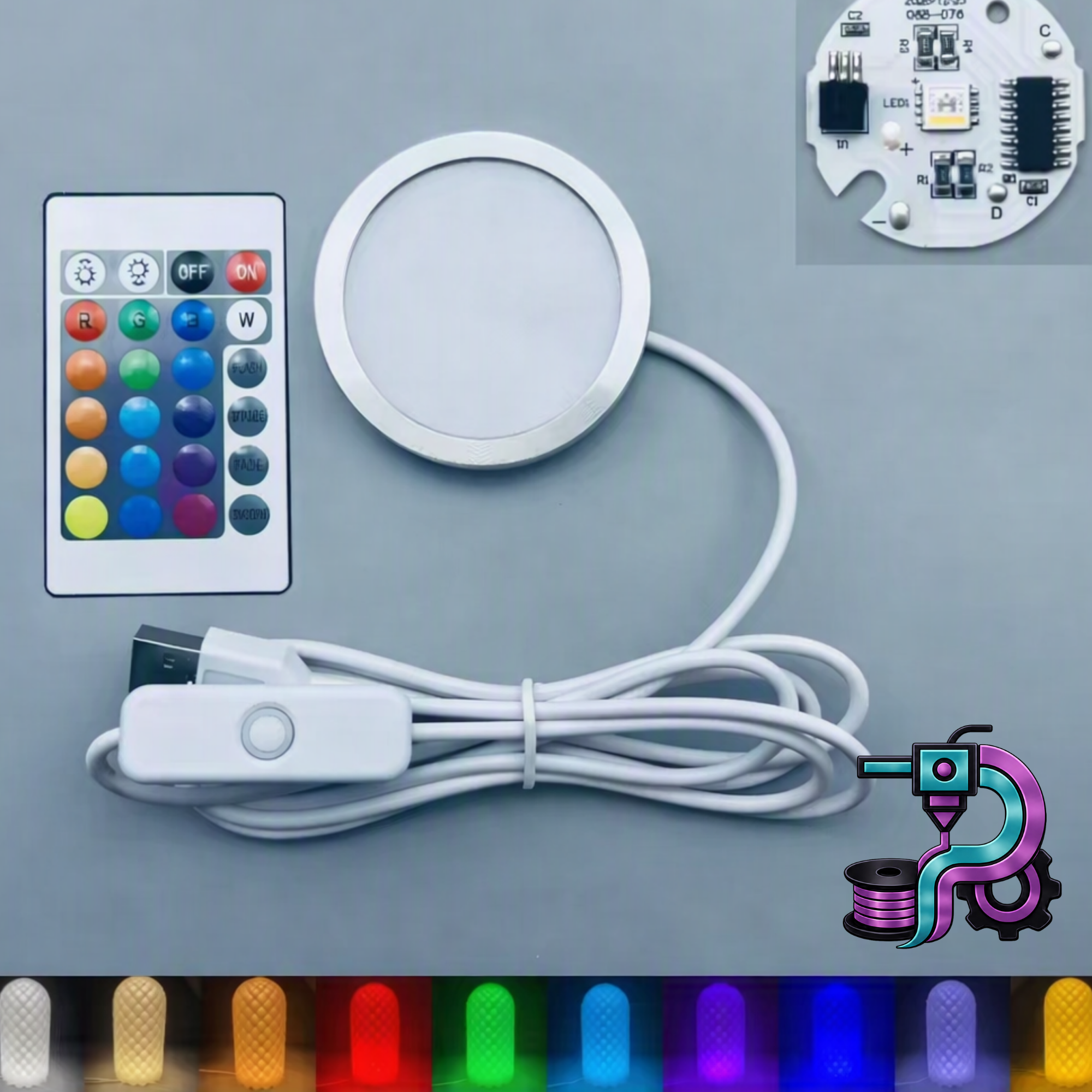 LED Puck light with remote