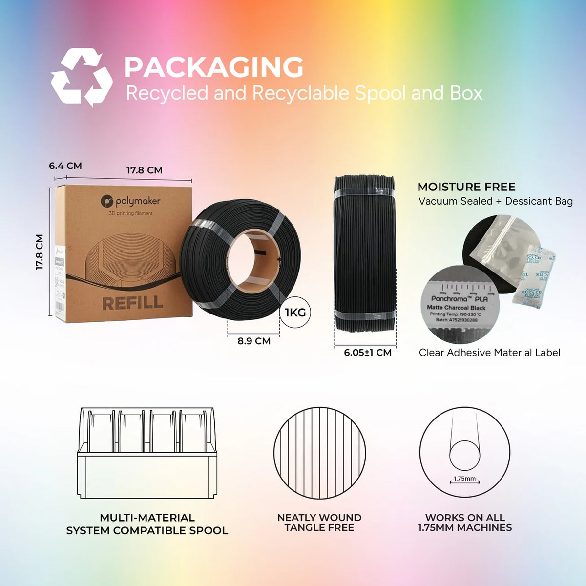 Polymaker Panchroma Basic PLA Refills– High Performance Everyday 3D Printing Filament