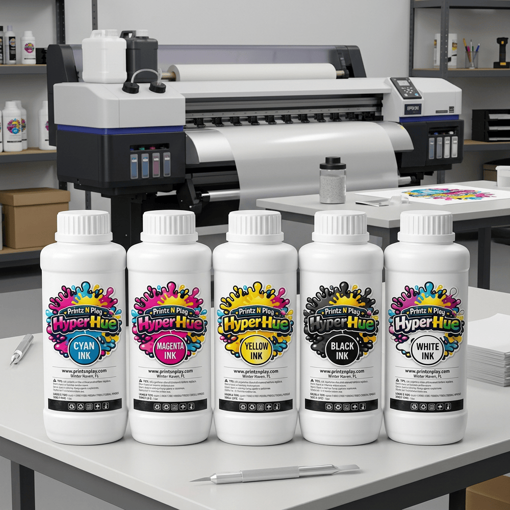 ✨ HyperHues DTF Ink – 500ml CMYK + 2 White | Full 6‑Color Kit | Pre‑Order ✨
