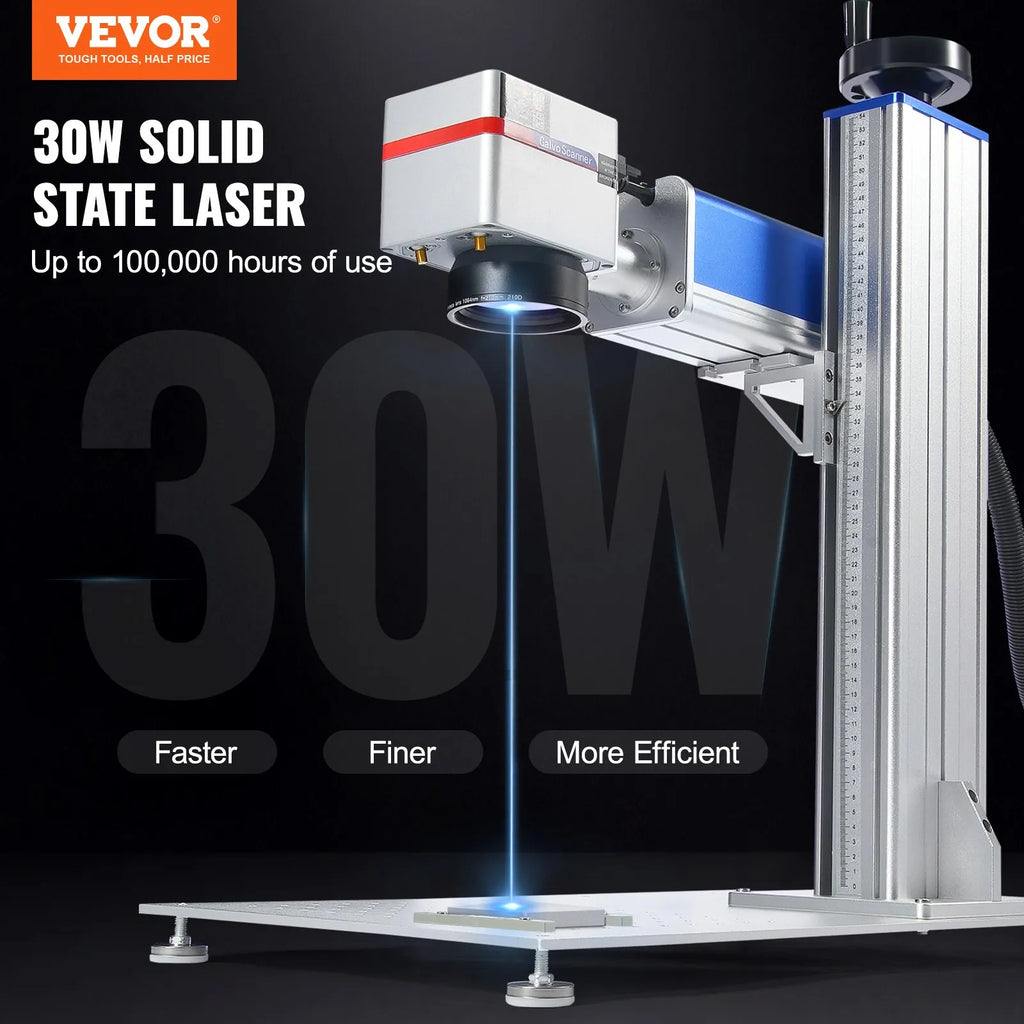 VEVOR Fiber Laser Marking Machine, 30W Compatible with LightBurn, Fiber Laser Engraving Marking Machine with 5.9" x 5.9" Working Area, Solid State Fiber Laser Engraver for Aluminum Steel Jewelry Gold