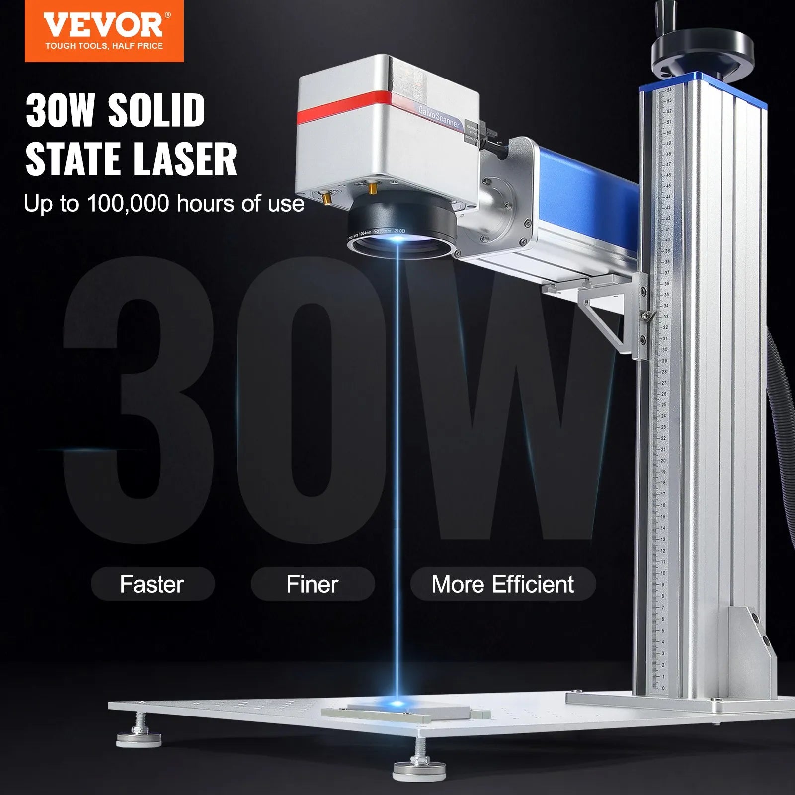 VEVOR Fiber Laser Marking Machine, 30W Compatible with LightBurn, Fiber Laser Engraving Marking Machine with 5.9" x 5.9" Working Area, Solid State Fiber Laser Engraver for Aluminum Steel Jewelry Gold