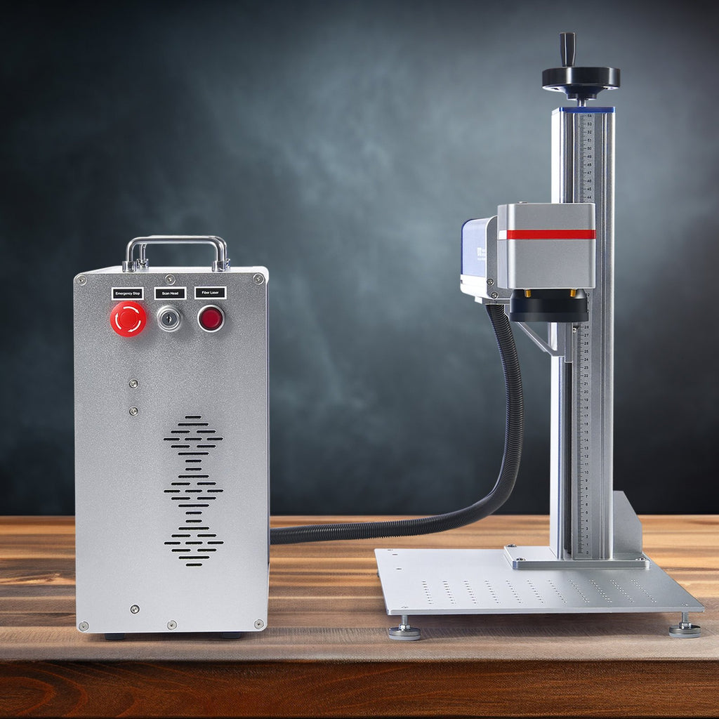 VEVOR Fiber Laser Marking Machine, 30W Compatible with LightBurn, Fiber Laser Engraving Marking Machine with 5.9" x 5.9" Working Area, Solid State Fiber Laser Engraver for Aluminum Steel Jewelry Gold