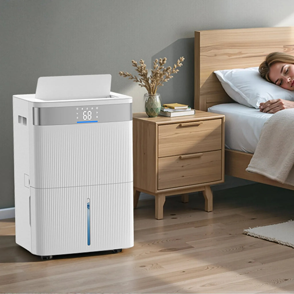 VEVOR 80 Pints Dehumidifier for Home & Basement, Drain Hose for Commercial & Industrial Use, Smart Humidity Control, Low Noise for Large Rooms, Warehouses, Bedrooms & Storage, Large Coverage,White