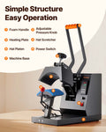 VEVOR Hat Heat Press, 4-in-1 Cap Heat Press Machine, 6 x 3in Clamshell Sublimation Transfer, LCD Digital Timer Temperature Control with 4pcs Curved Heating Elements (6x3/6.7x2.7/6.7x2.7/8.1x3.5)